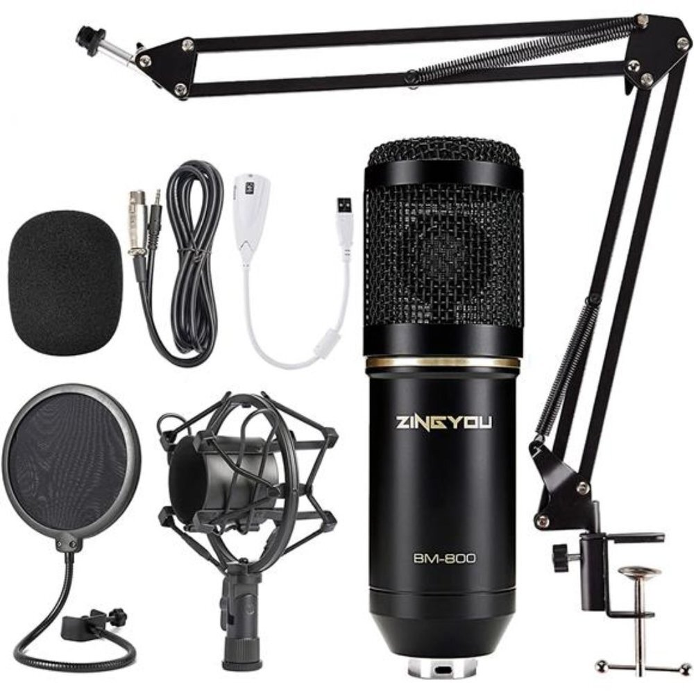 Microphone Bundle, BM-800 Mic Set for Studio Recording (Microphone Kit (Black)
